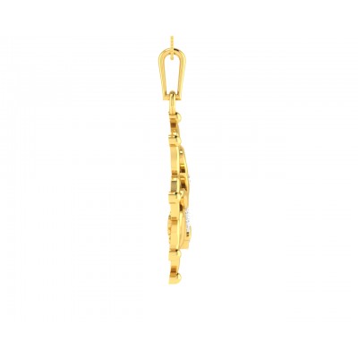 Auspicious Om with Trident pendant in Gold